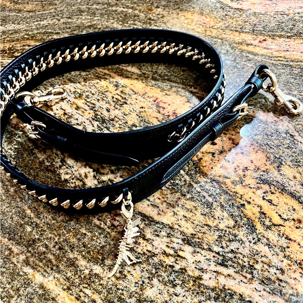 Coach Black and Gold Women's Bag Strap